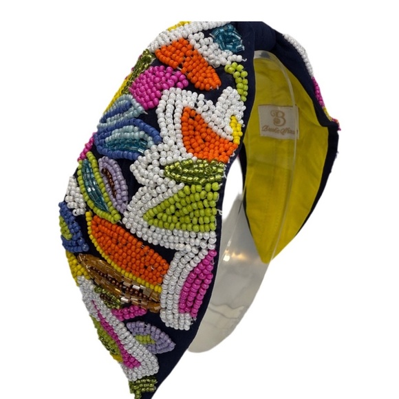 244. The Tropical Leaf Beaded Headband